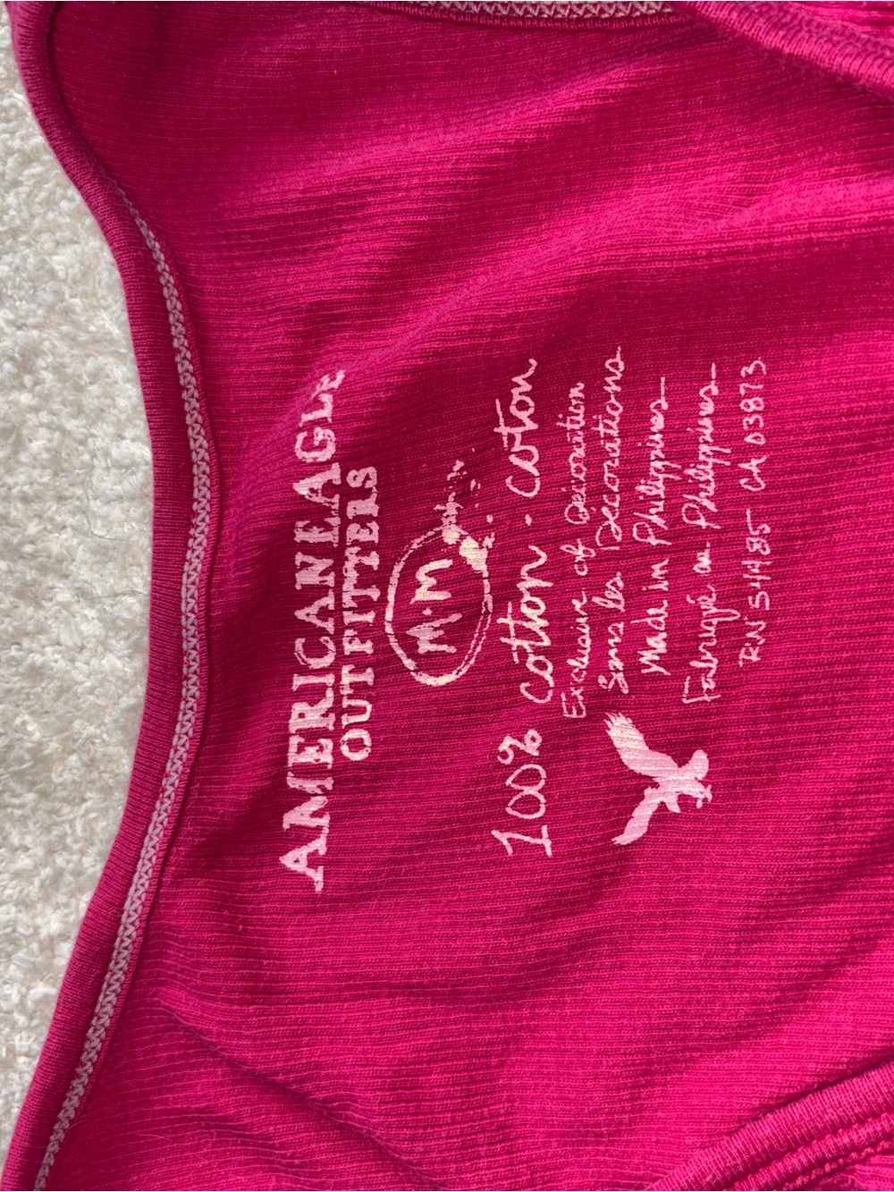 American Eagle Outfitters Ribbed Scoop Neck Tank - Raspberry - Picture 3 of 3
